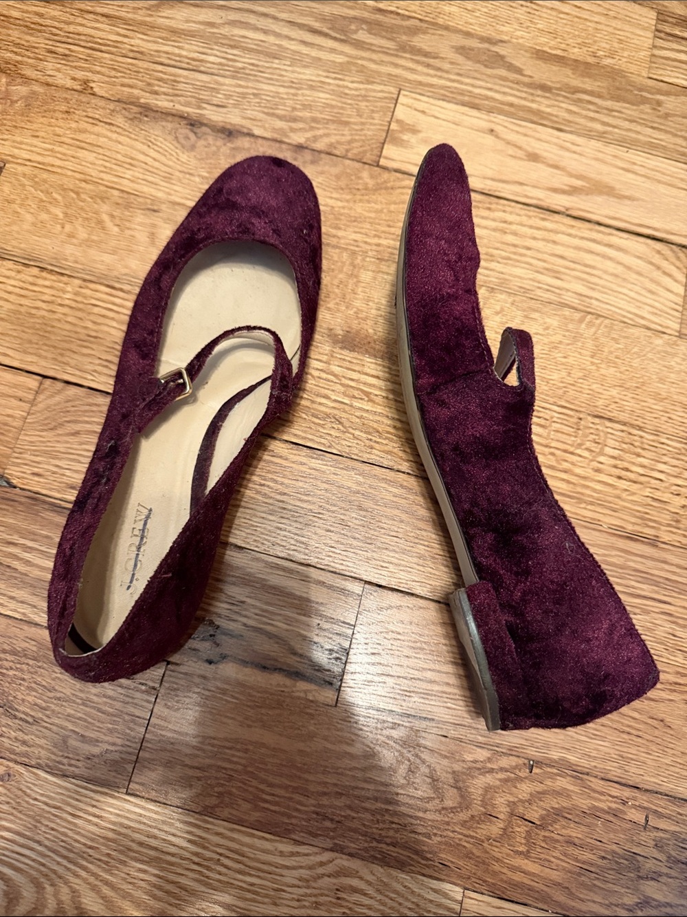 J. Crew Suede Mary Jane Flats in Berry